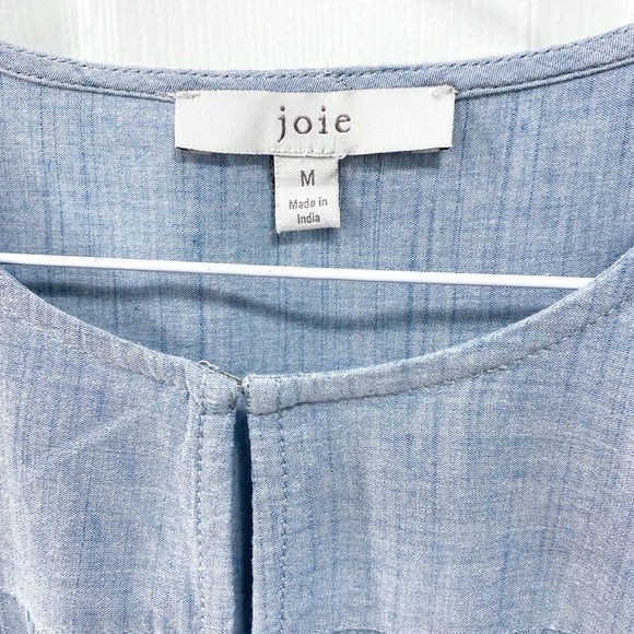 NWOT - Joie Cotton Eyelet Trim Mini Dress in Vintage Chambray - Picture 6 of 6